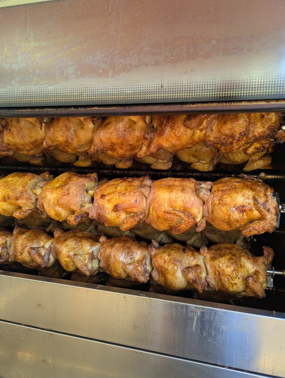 Grillhendl am Spieß